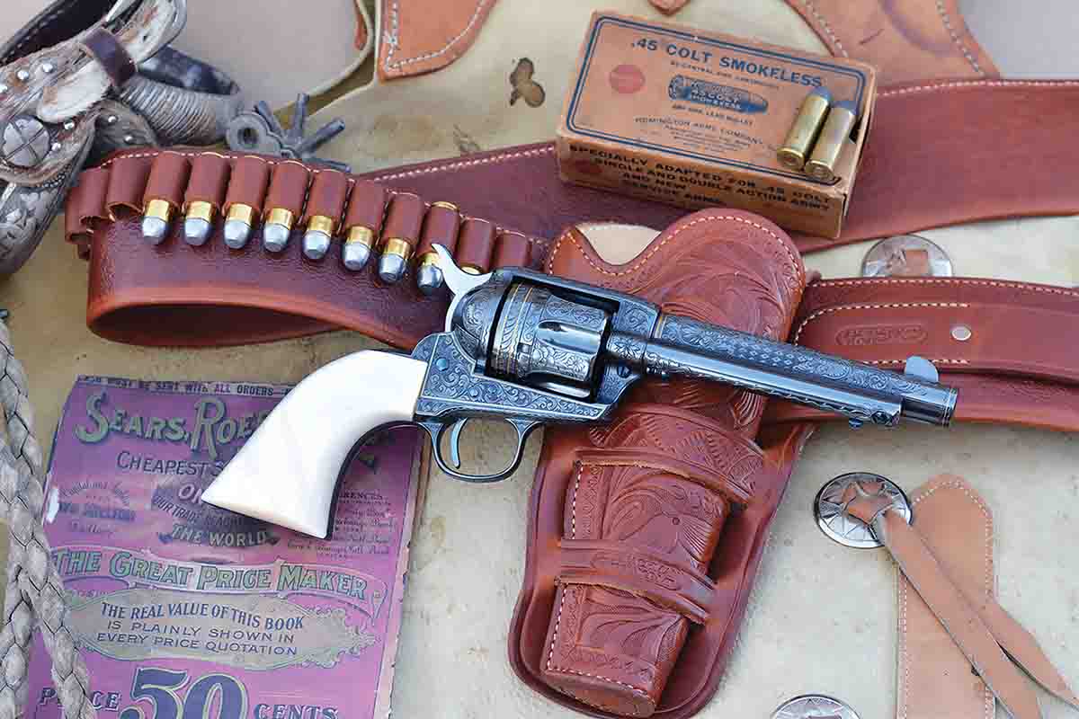 Rick Bachman at Old West Reproductions, Inc. made the F.A. Menea-style belt and holster for Brian’s Sears, Roebuck & Company Colt Single Action Army Cowboy Special reproduction.